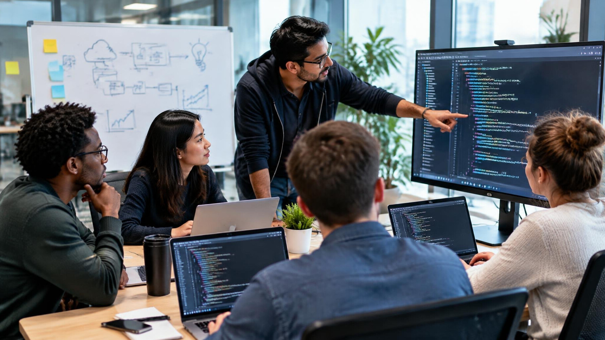 team of programmers in office